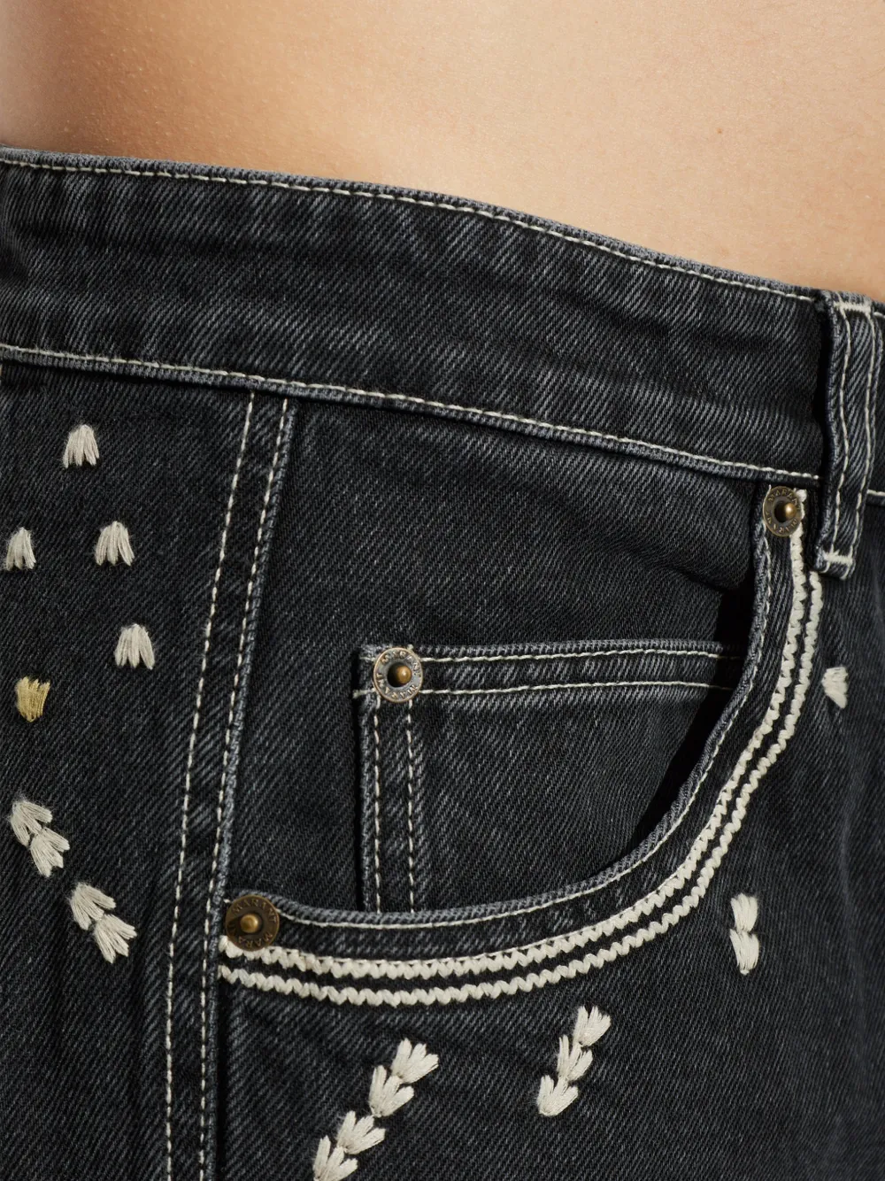 MARANT Jorian jeans met borduurwerk Zwart