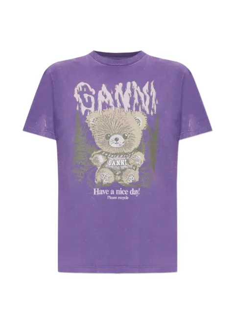 GANNI camiseta con oso estampado