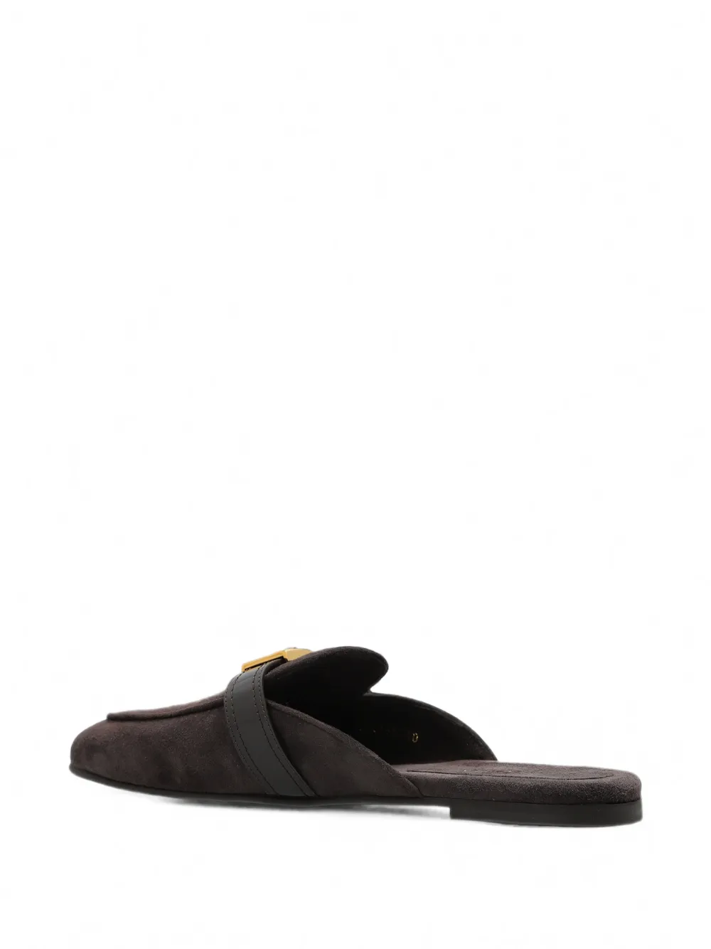 Dolce & Gabbana logo-plaque suede mules Bruin