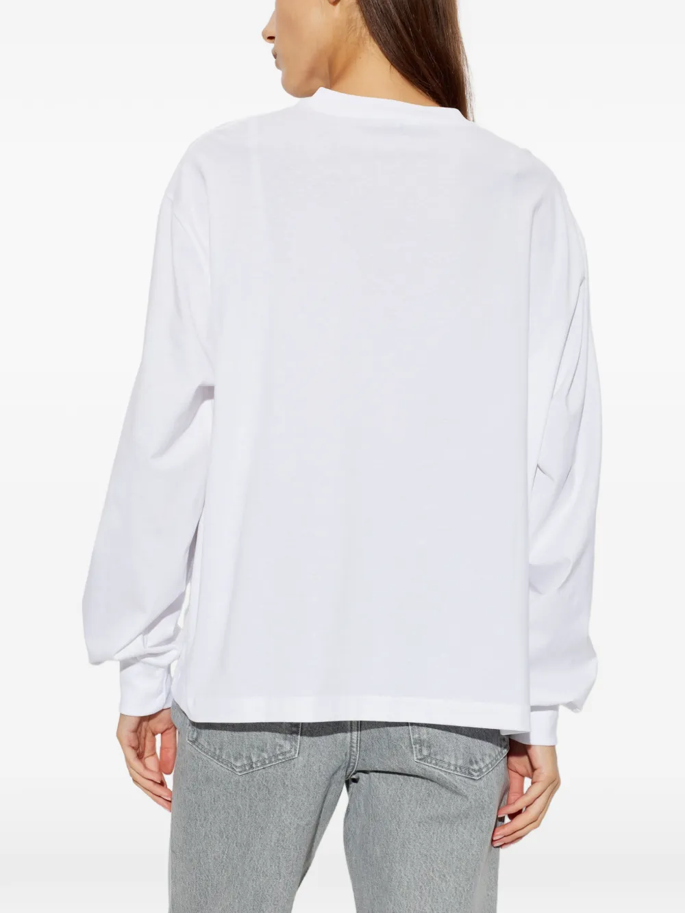 GANNI T-shirt met Mushroom Teddy en lange mouwen Wit