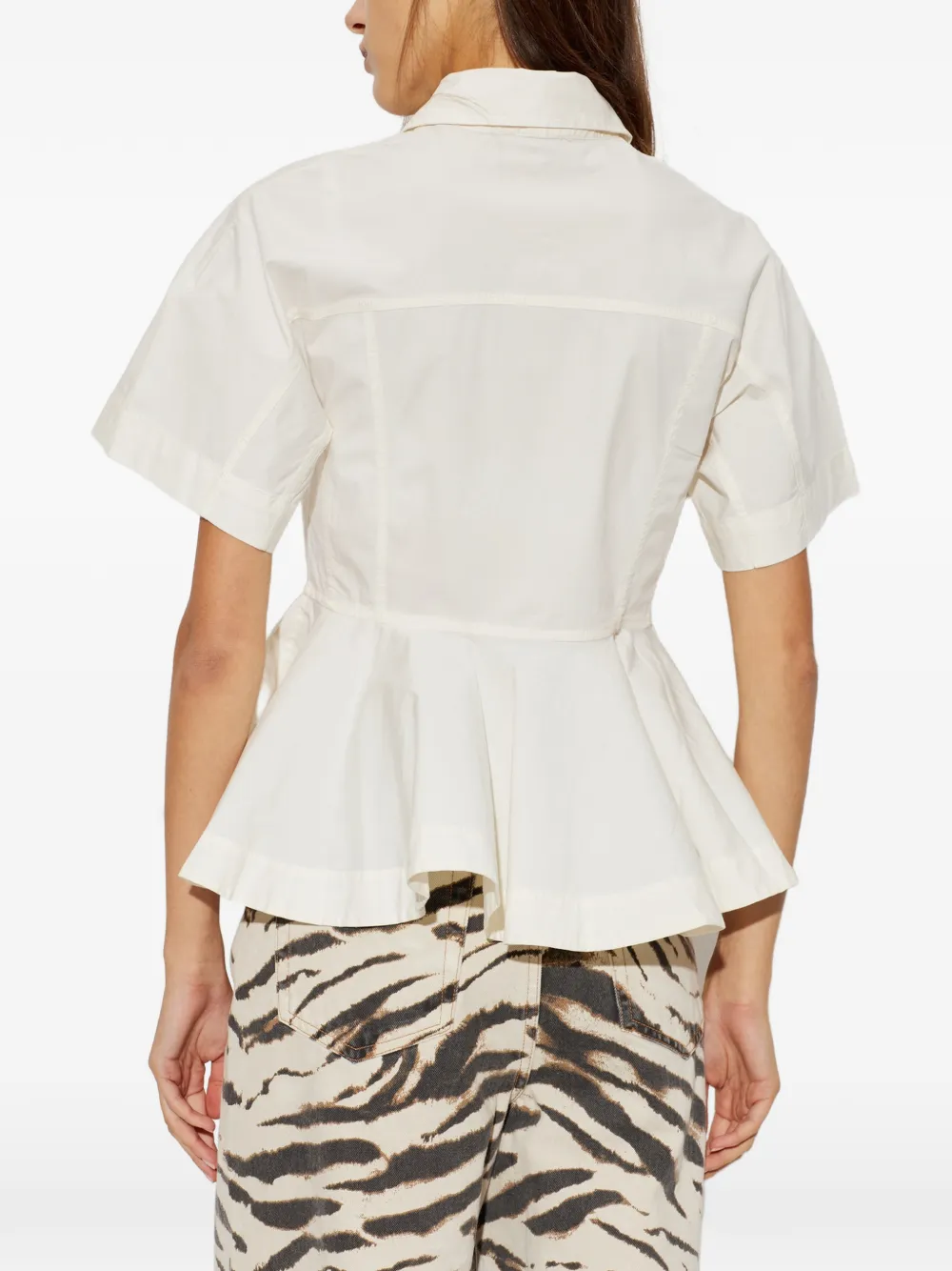 GANNI peplum top Beige