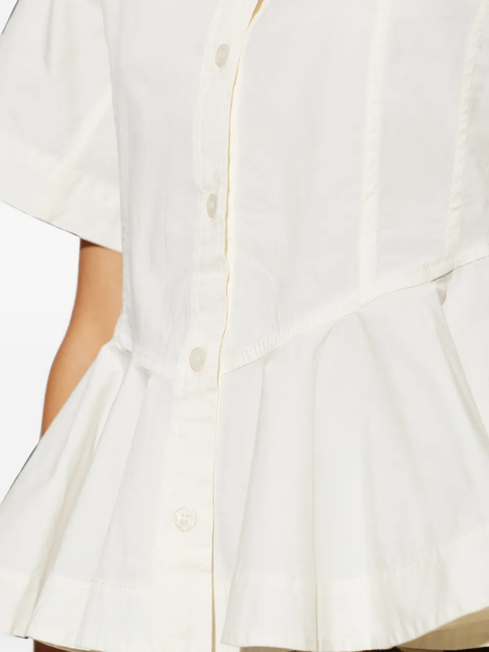 GANNI peplum top Beige