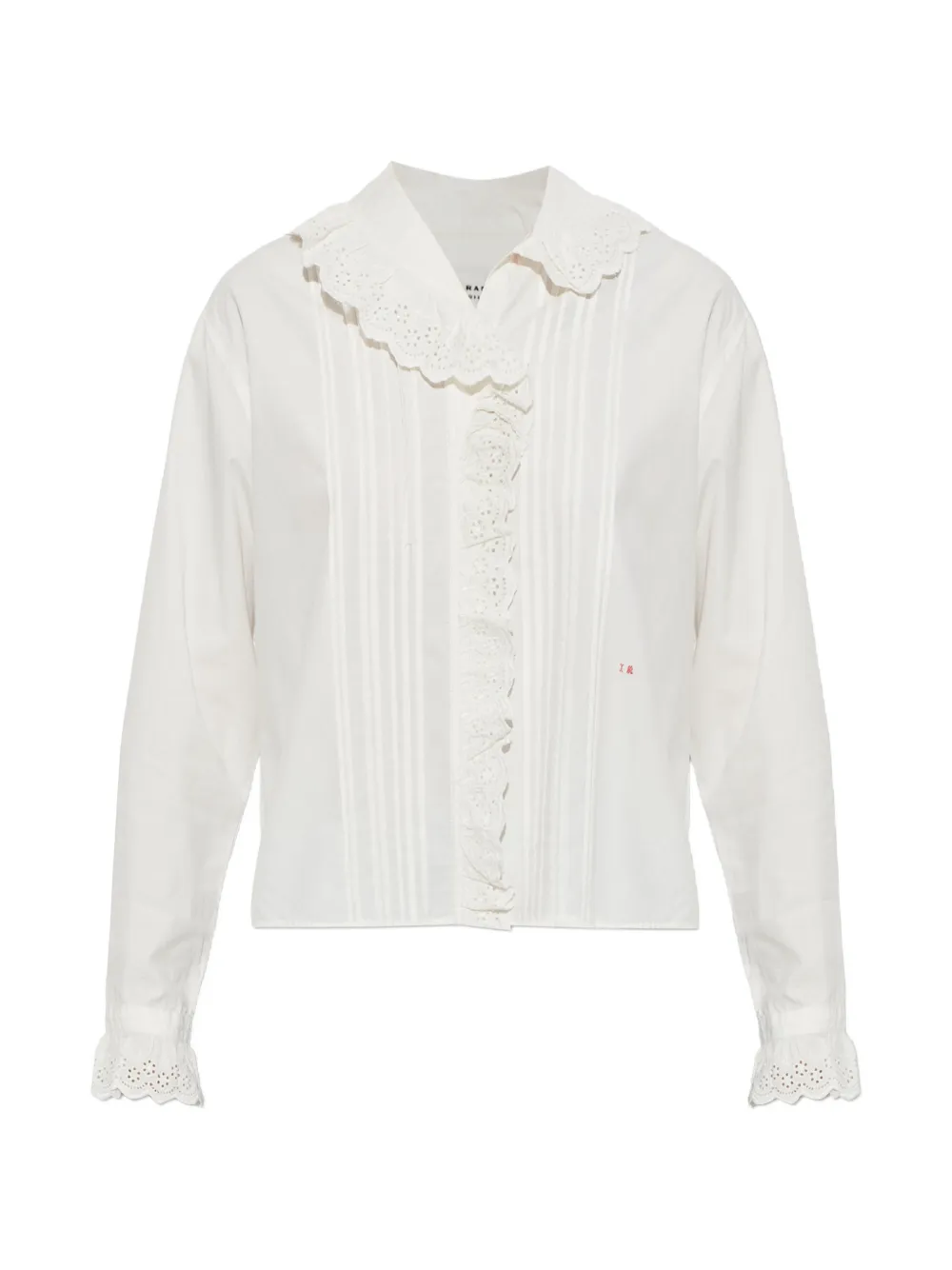 MARANT ÉTOILE Nomia ruffled-trim top - Bianco