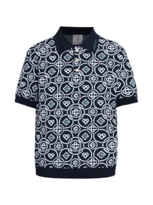 Junya Watanabe MAN ストライプ ニットポロシャツ | ブルー | FARFETCH JP