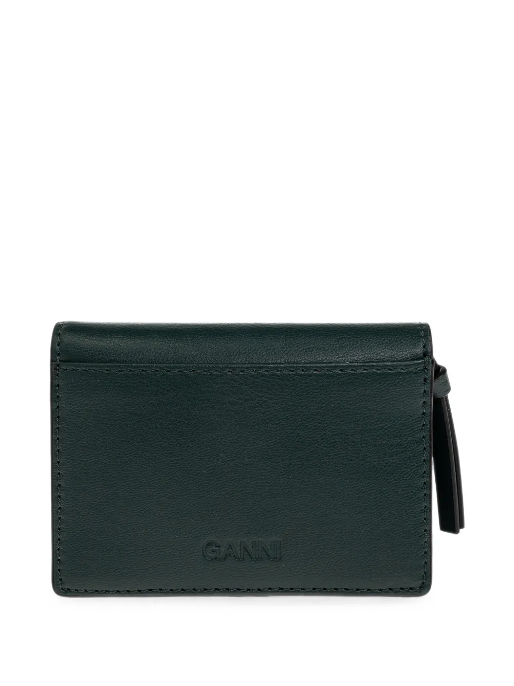 GANNI logo-plaque wallet Groen