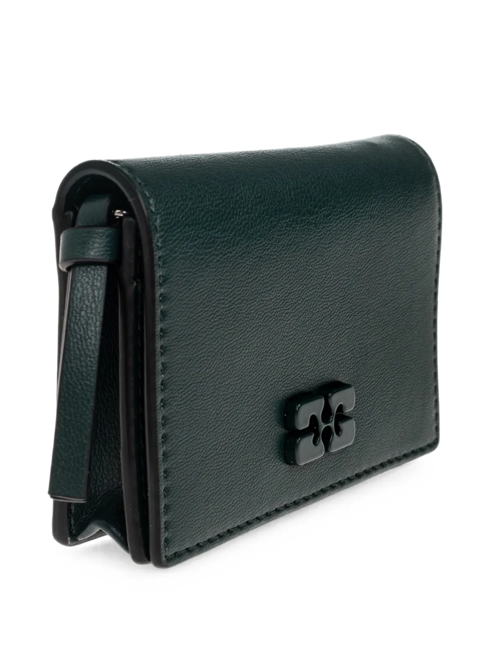 GANNI logo-plaque wallet Groen