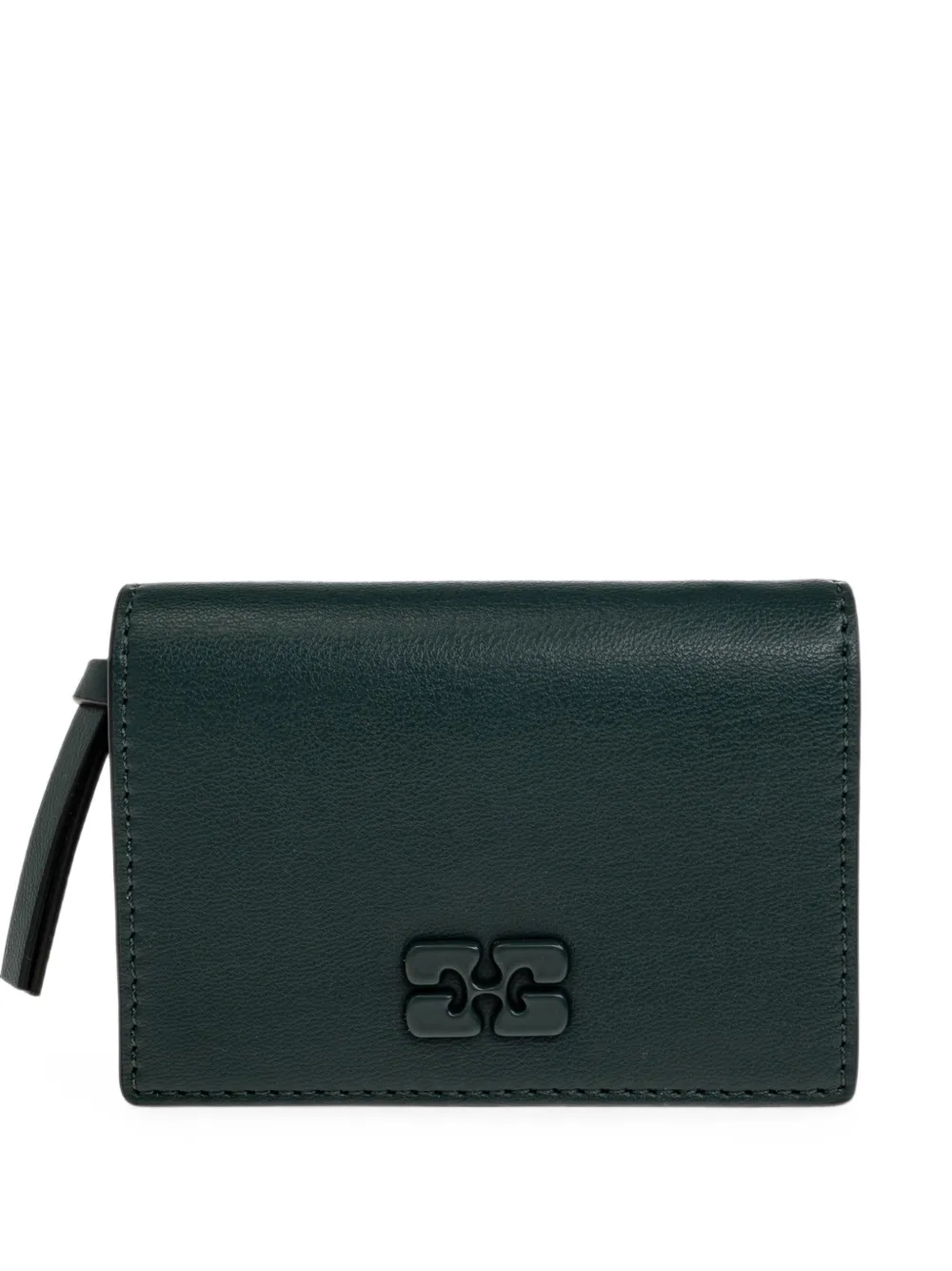 GANNI logo-plaque wallet Groen