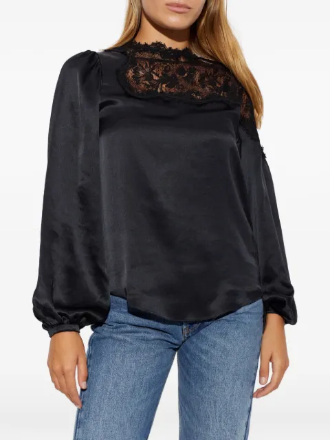 ISABEL MARANT lace-panelled satin blouse