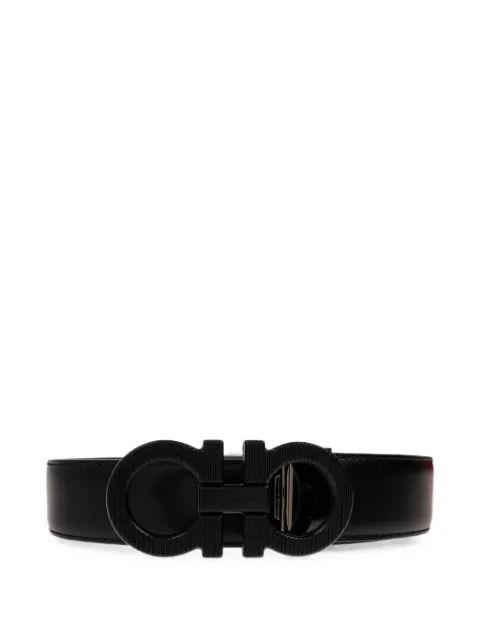Ferragamo reversible and adjustable knurled Gancini belt