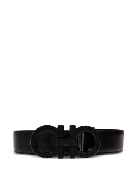 Ferragamo reversible and adjustable knurled Gancini belt