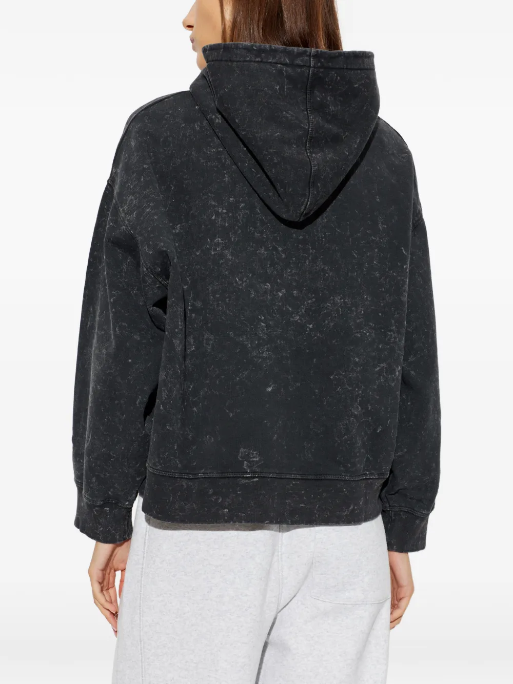 GANNI Katoenen hoodie met grafische print Zwart