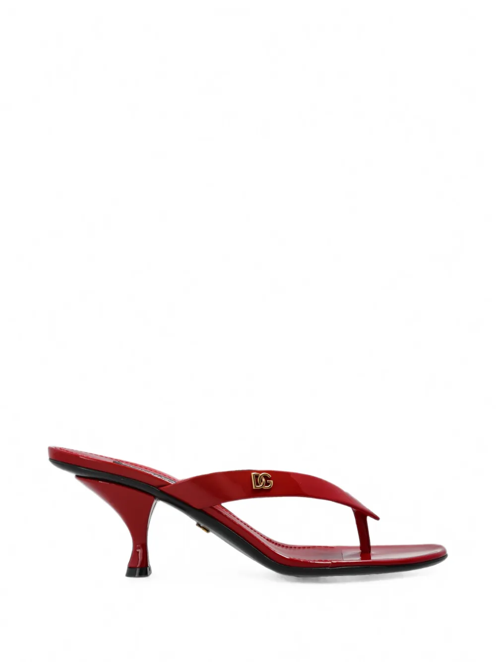 Dolce & Gabbana Dg Logo Patent Leather Sandals In Red