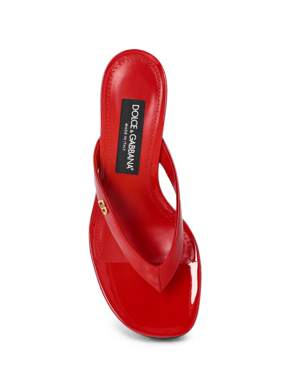 Dolce & Gabbana DG logo patent leather sandals Rood