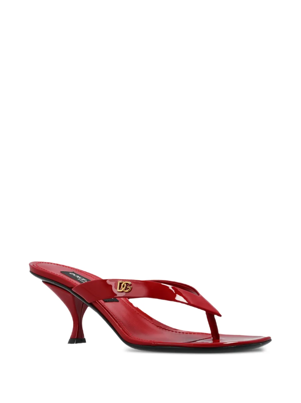 Dolce & Gabbana DG logo patent leather sandals Rood