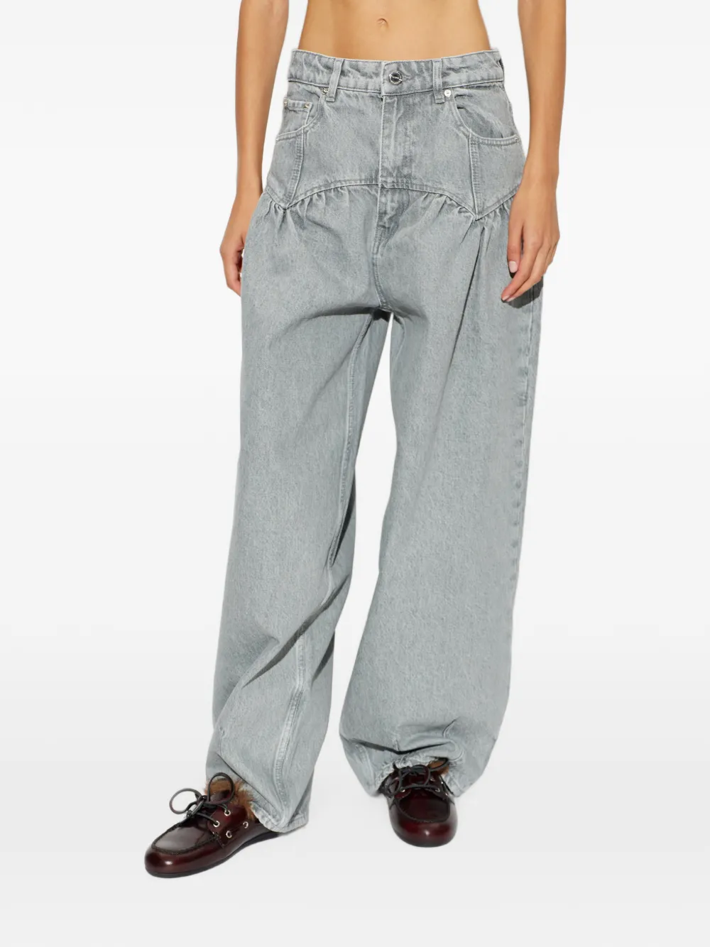 GANNI Jeans met riemlussen Grijs