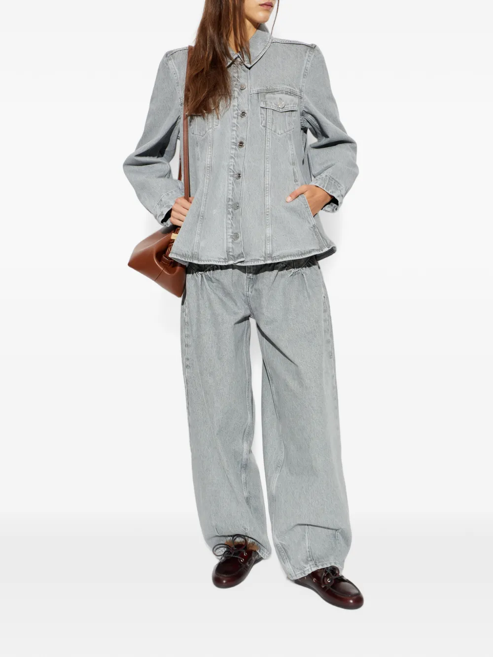 GANNI Jeans met riemlussen Grijs