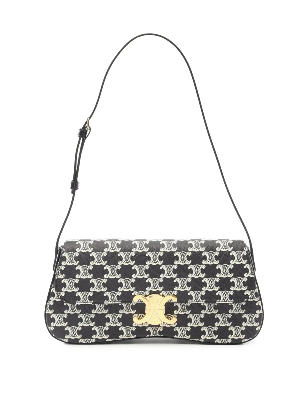Celine Pre-Owned 2000-2026 Medium Triomphe Coated Canvas Roller shoulder bag - Nero