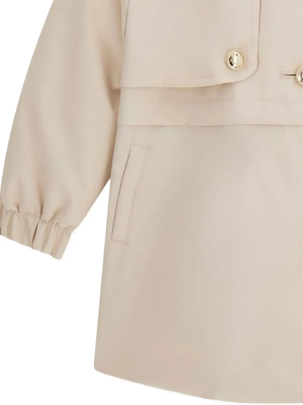 guess kids hooded double-breasted coat Beige