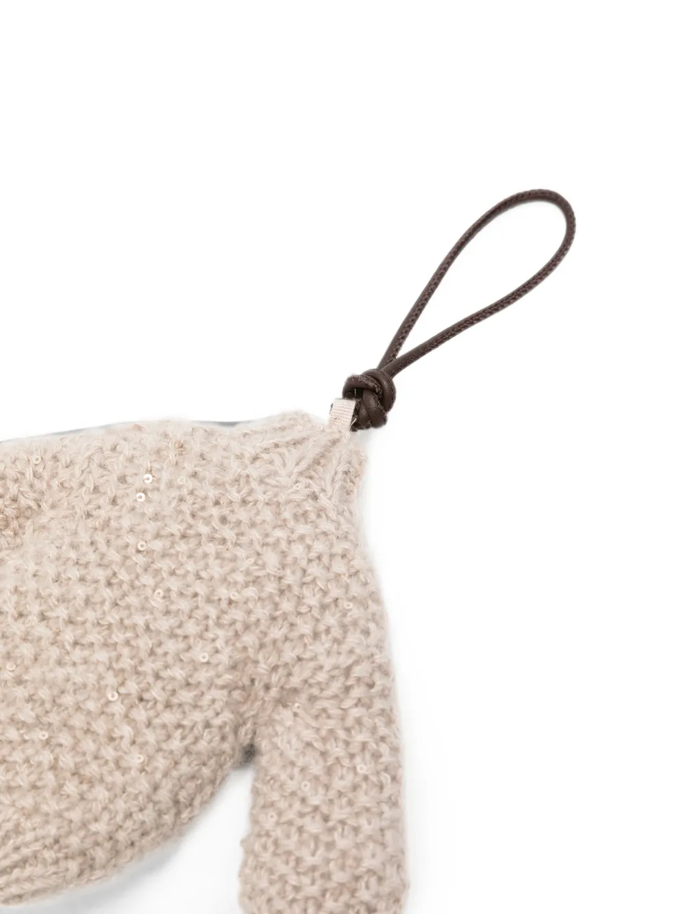 Fabiana Filippi sequin-embellished knitted keyring Beige