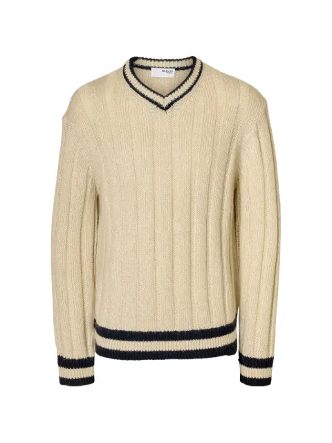 SELECTED ribbed-knit V-neck sweater