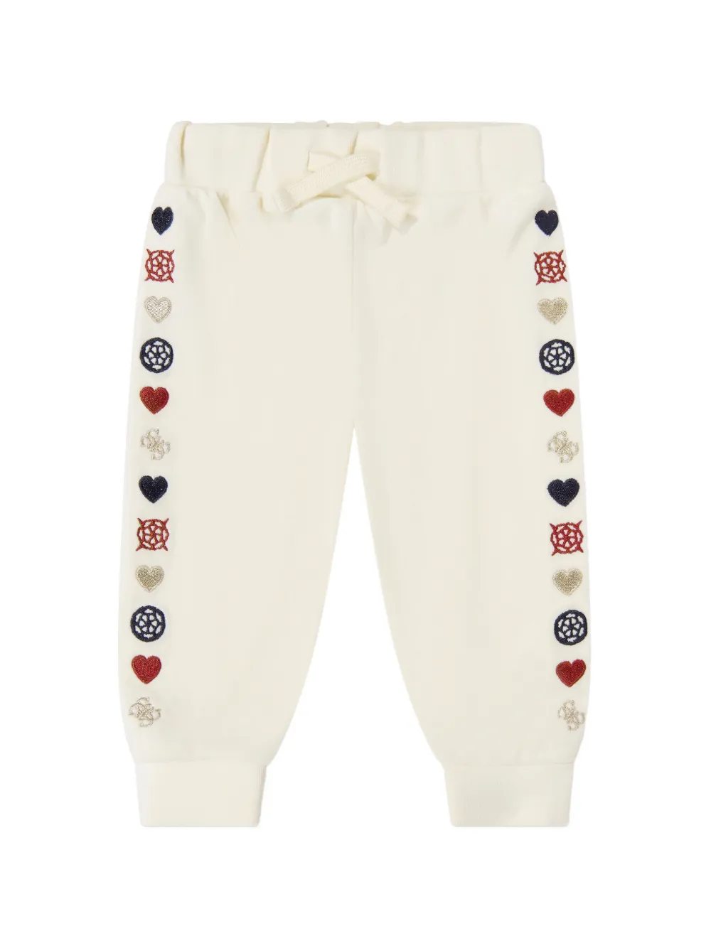 guess kids Trainingspak met geborduurd hart en ruches Beige
