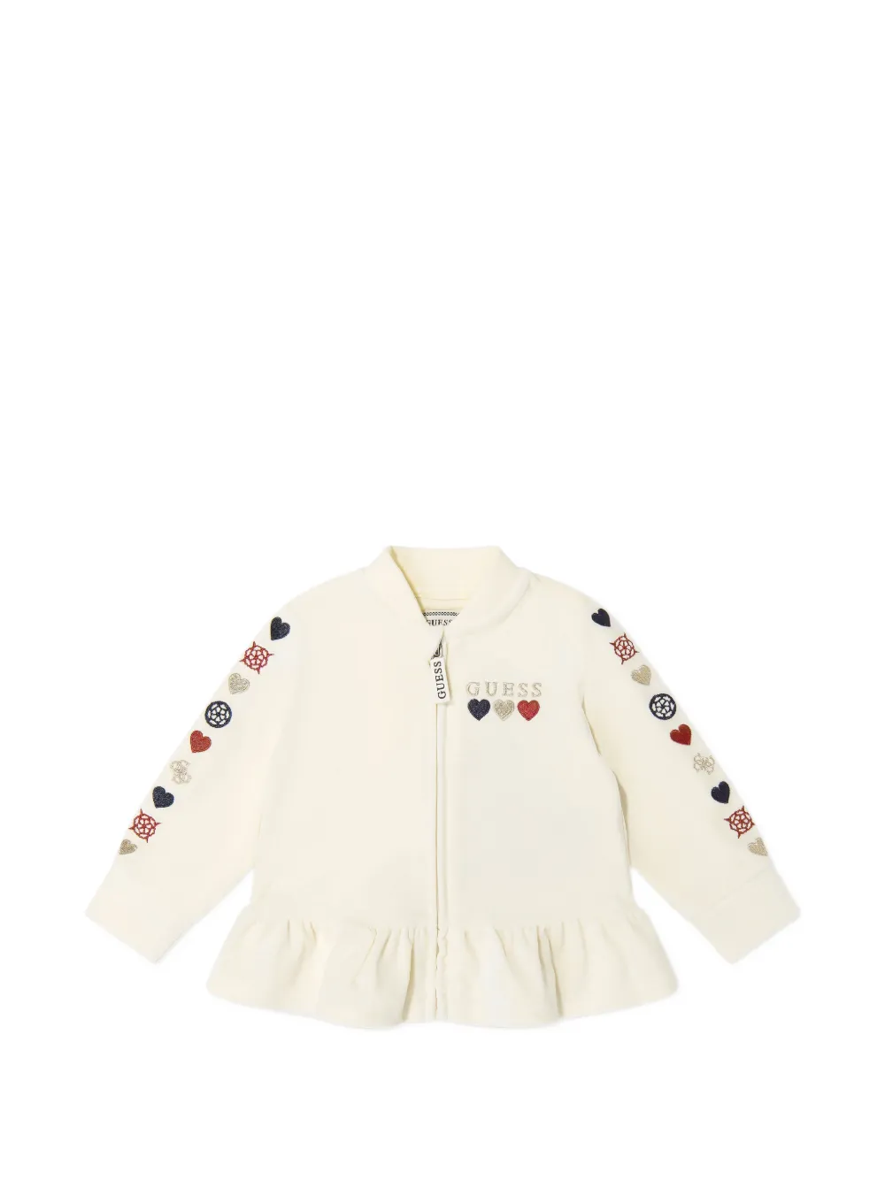 guess kids Trainingspak met geborduurd hart en ruches Beige