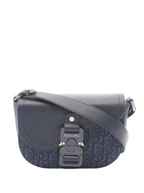 Christian Dior Pre-Owned 2000-2026 Mini Oblique Canvas Saddle Buckle Messenger Bag crossbody bag