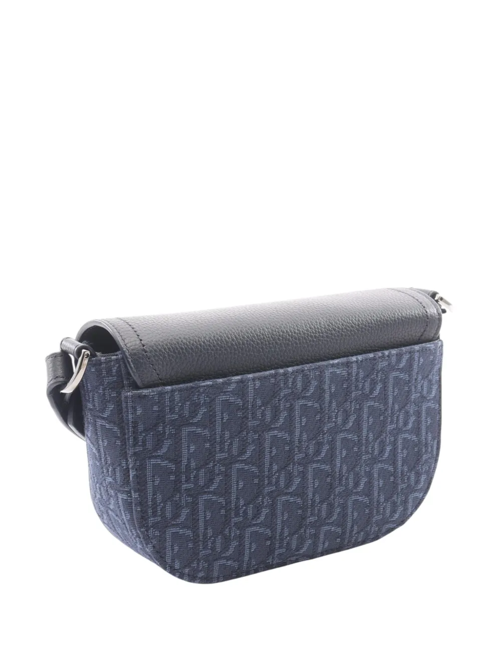 Christian Dior Pre-Owned 2000-2026 Oblique Tears Saddle canvas mini-crossbodytas met gesp Blauw