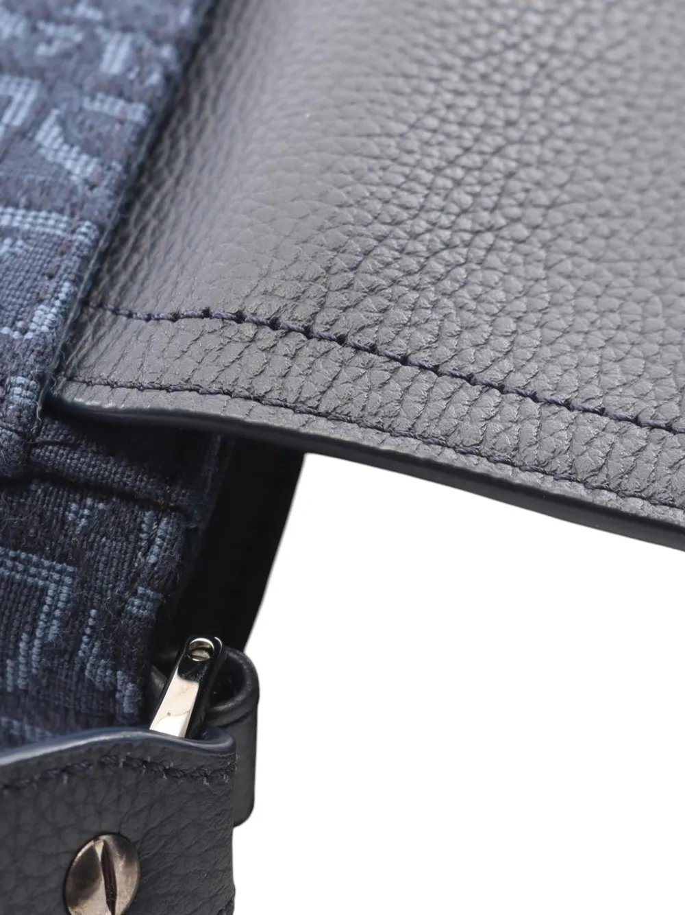 Christian Dior Pre-Owned 2000-2026 Oblique Tears Saddle canvas mini-crossbodytas met gesp Blauw