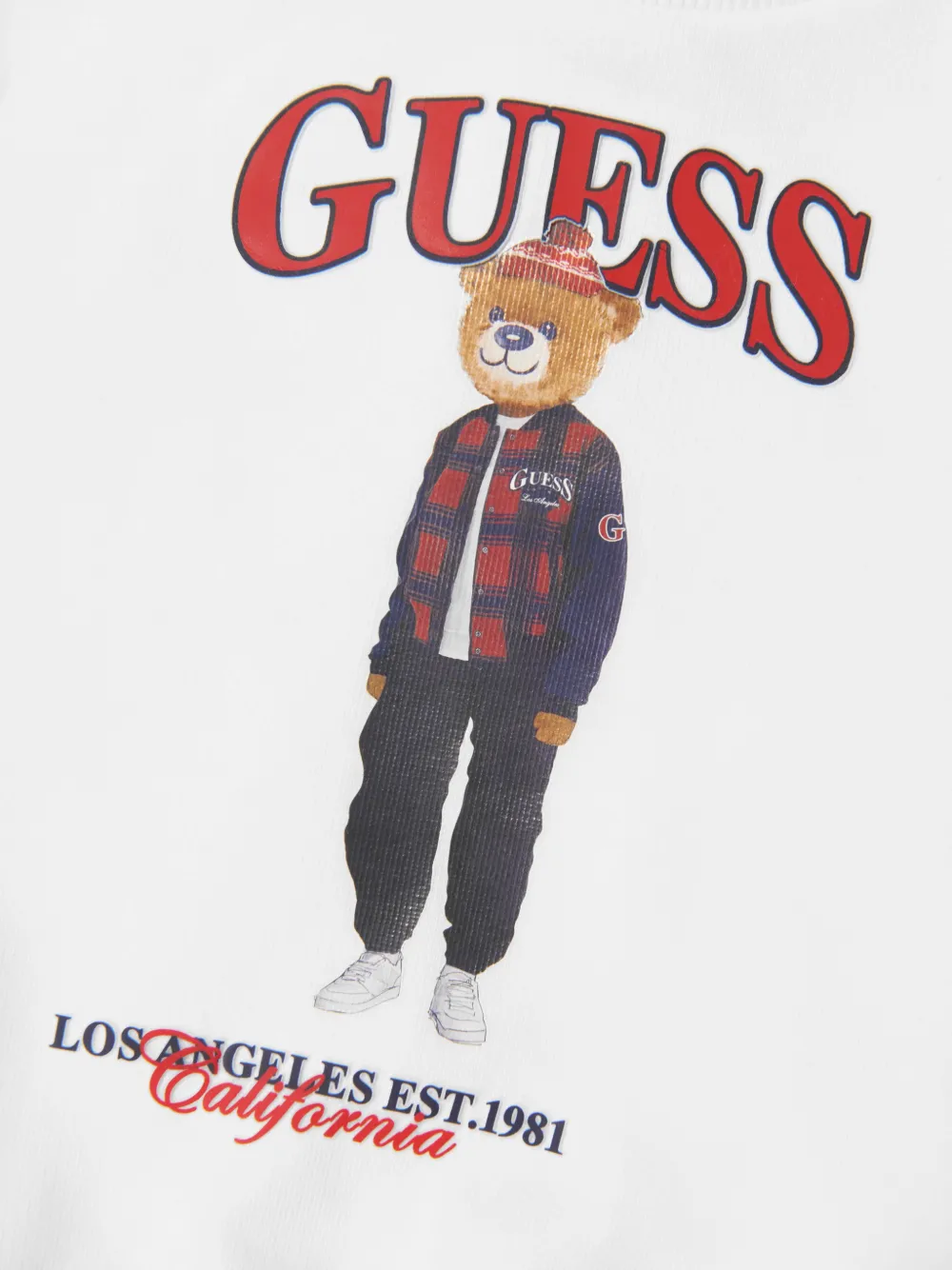 guess kids Set van sweater en jeans met teddybeer-print Wit