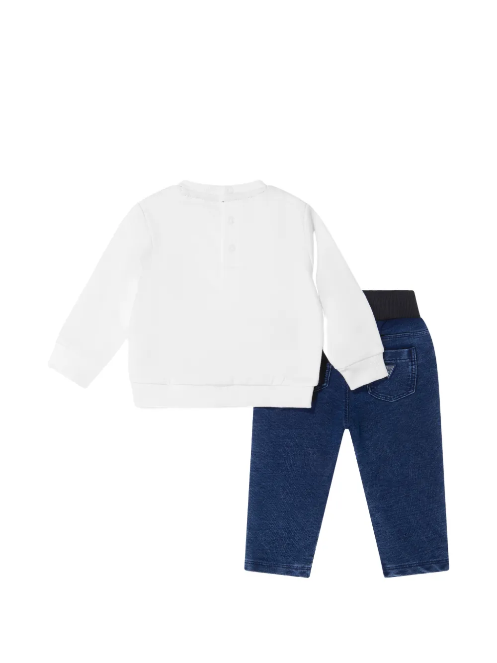 guess kids Set van sweater en jeans met teddybeer-print Wit