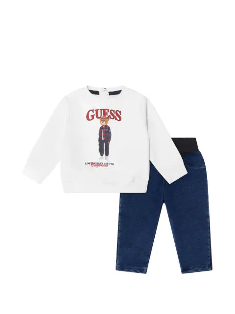 guess kids set de jeans y sudadera con motivo Teddy Bear