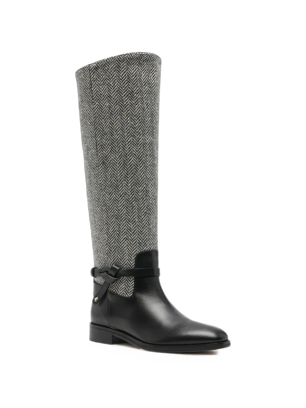 Jimmy Choo Lawton herringbone knee-high boots Zwart