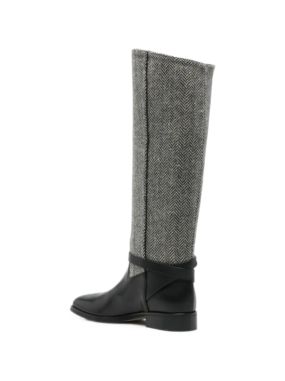 Jimmy Choo Lawton herringbone knee-high boots Zwart