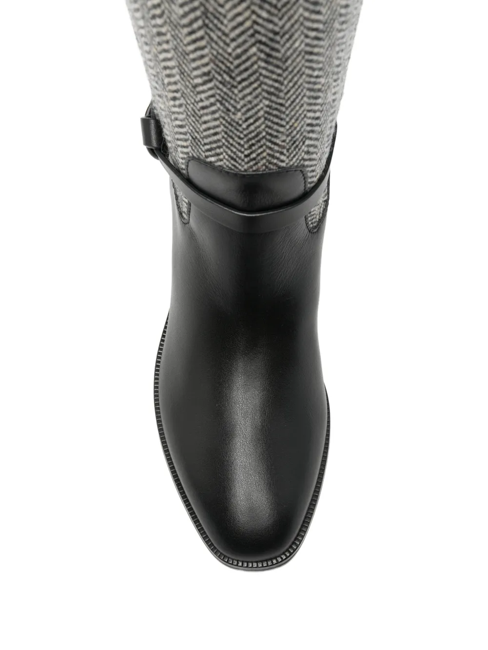 Jimmy Choo Lawton herringbone knee-high boots Zwart