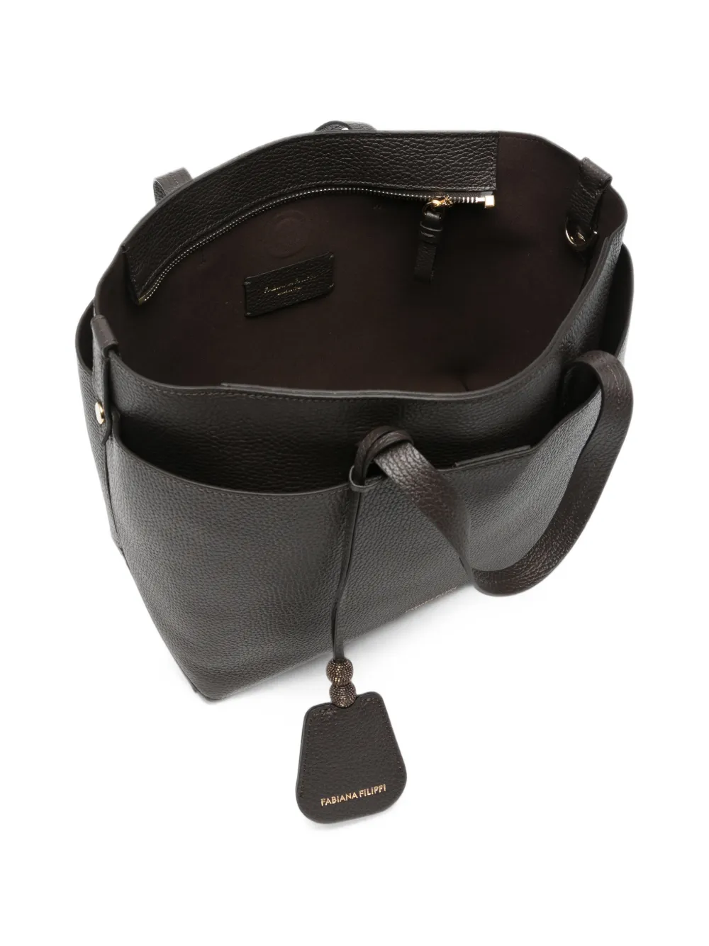 Fabiana Filippi grained leather tote bag Bruin
