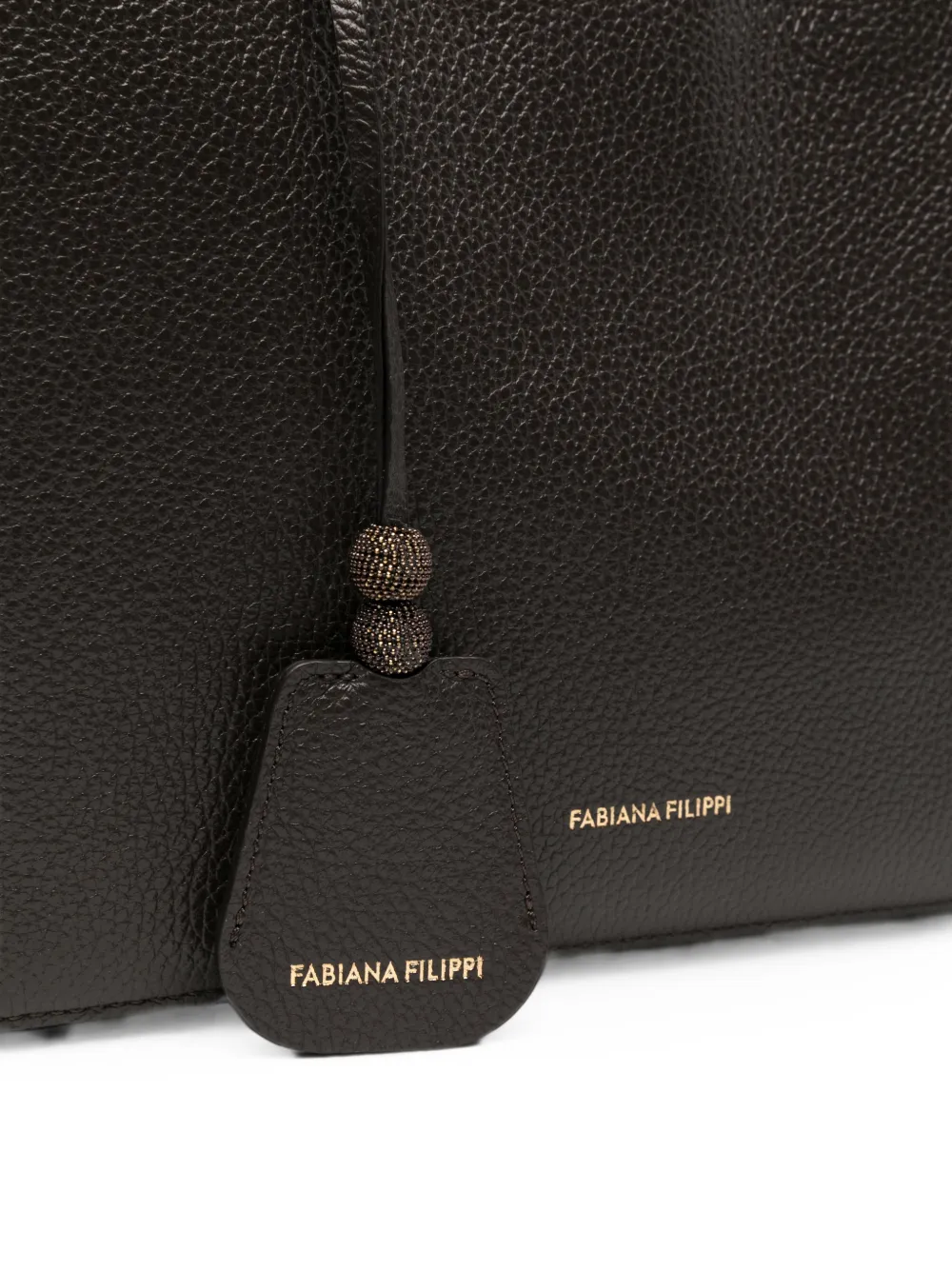Fabiana Filippi grained leather tote bag Bruin