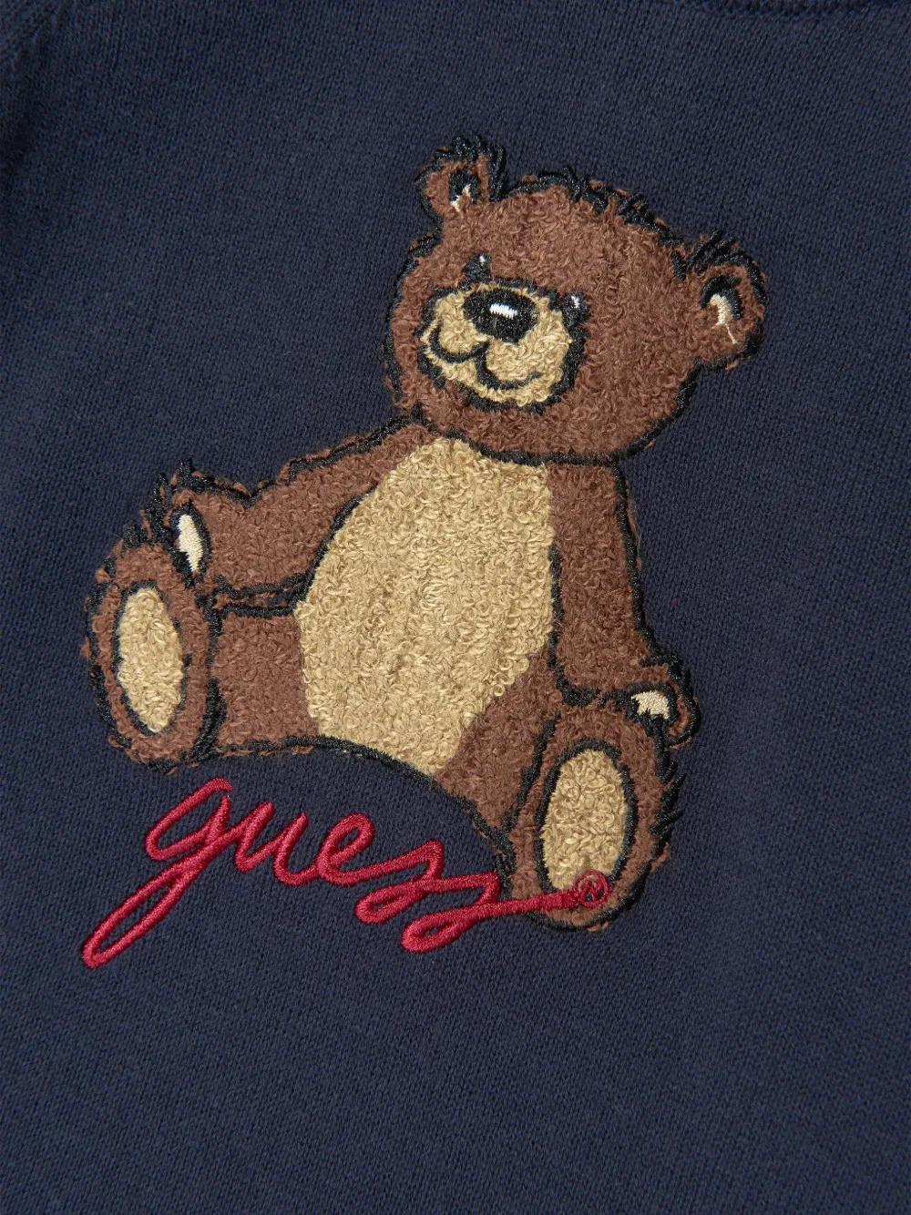 guess kids bear-patch knitted rompers Blauw