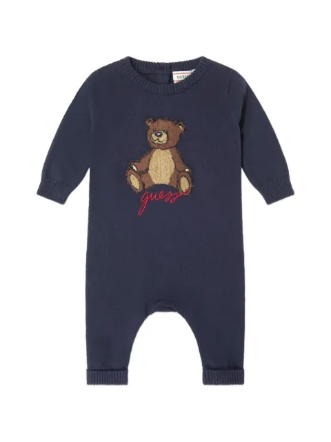 guess kids bear-patch knitted rompers