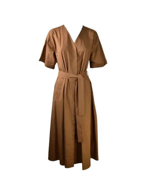 SOLOTRE belted V-neck midi dress