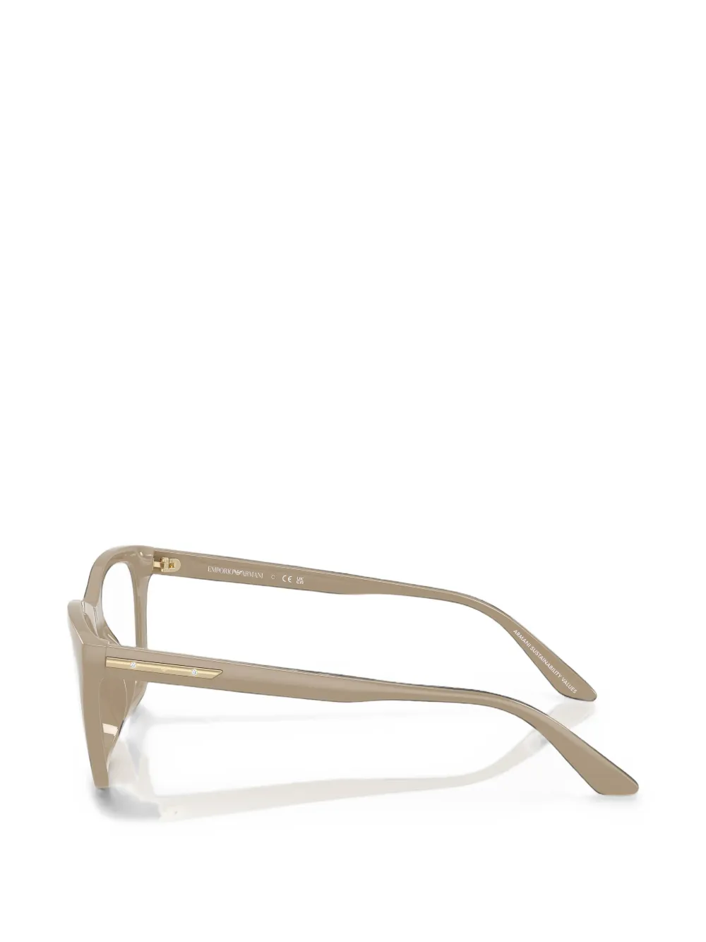 Emporio Armani Clip-on zonnebril met cat-eye montuur Beige