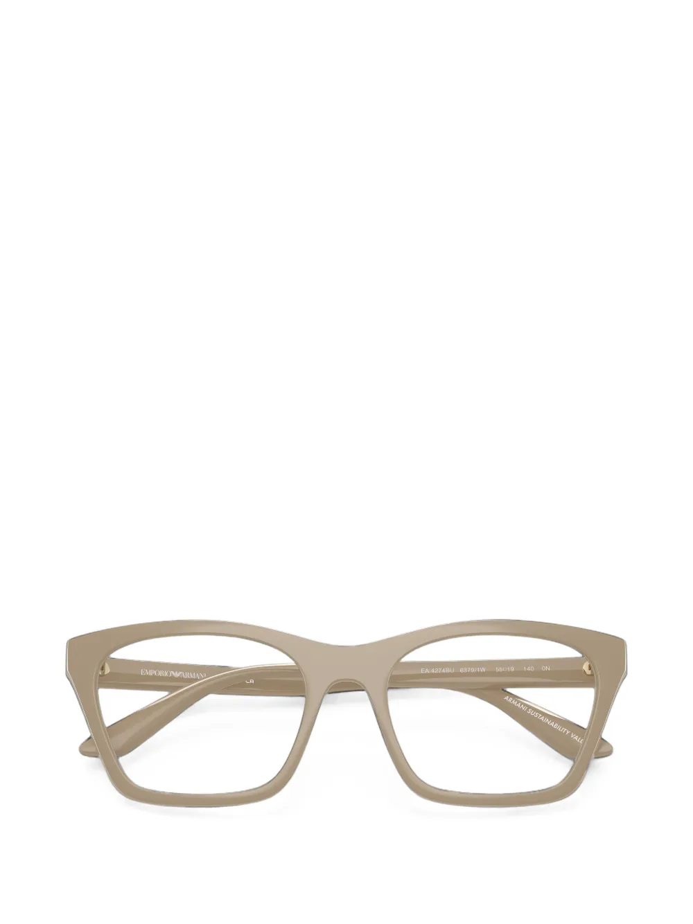Emporio Armani Clip-on zonnebril met cat-eye montuur Beige
