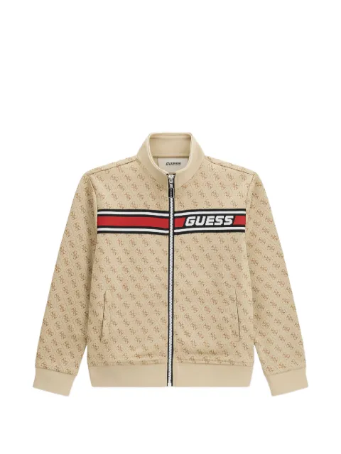 GUESS USA monogram-print logo-stripe jacket