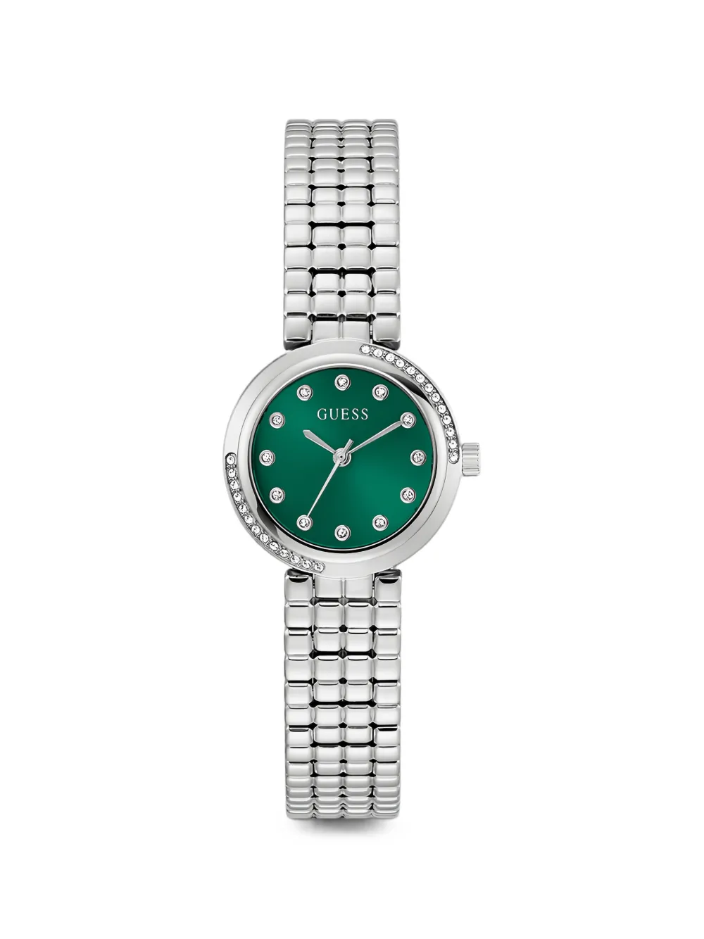 GUESS USA silver-tone analog watch - Verde