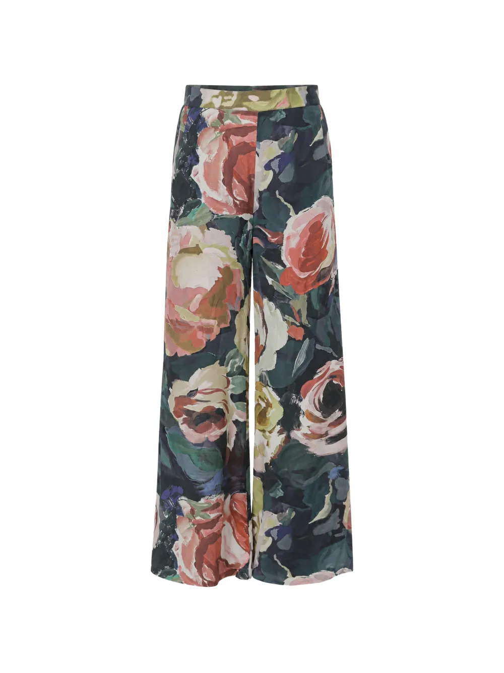 Ted Baker Opulena Floral-print Wide-leg Trousers In Green