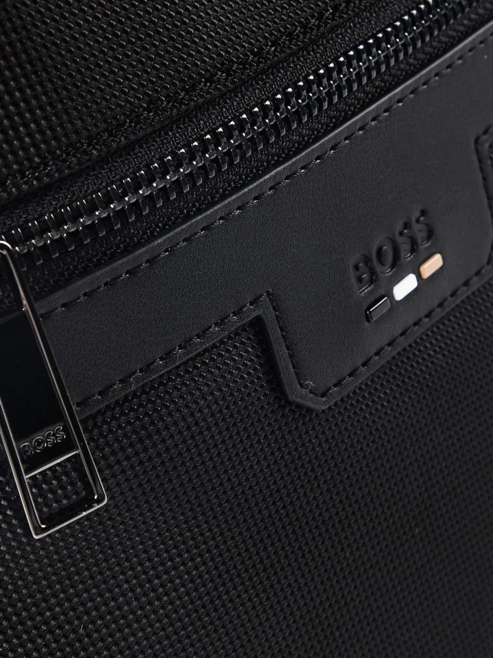 BOSS logo-patch shoulder bag Zwart