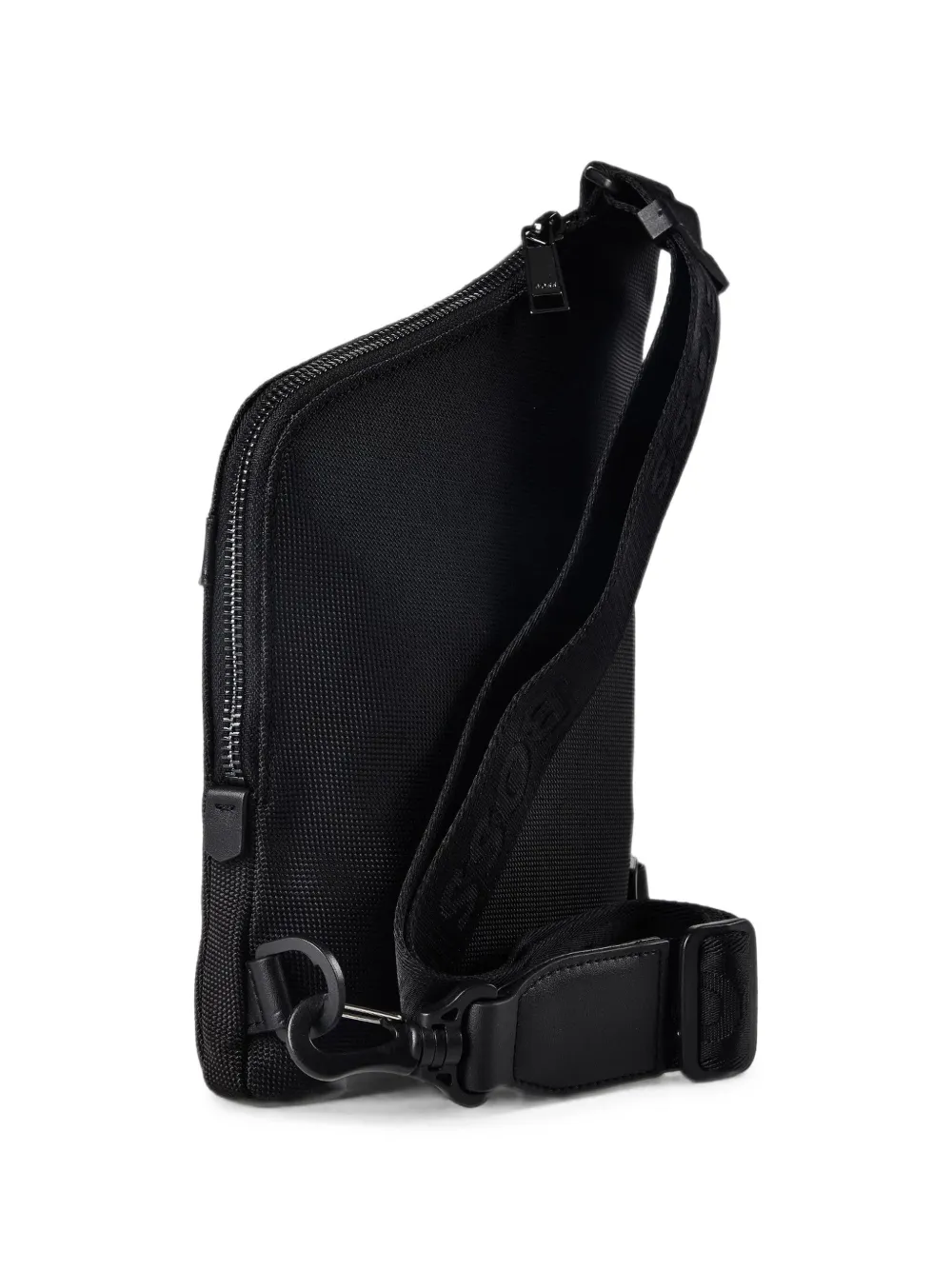 BOSS logo-patch shoulder bag Zwart