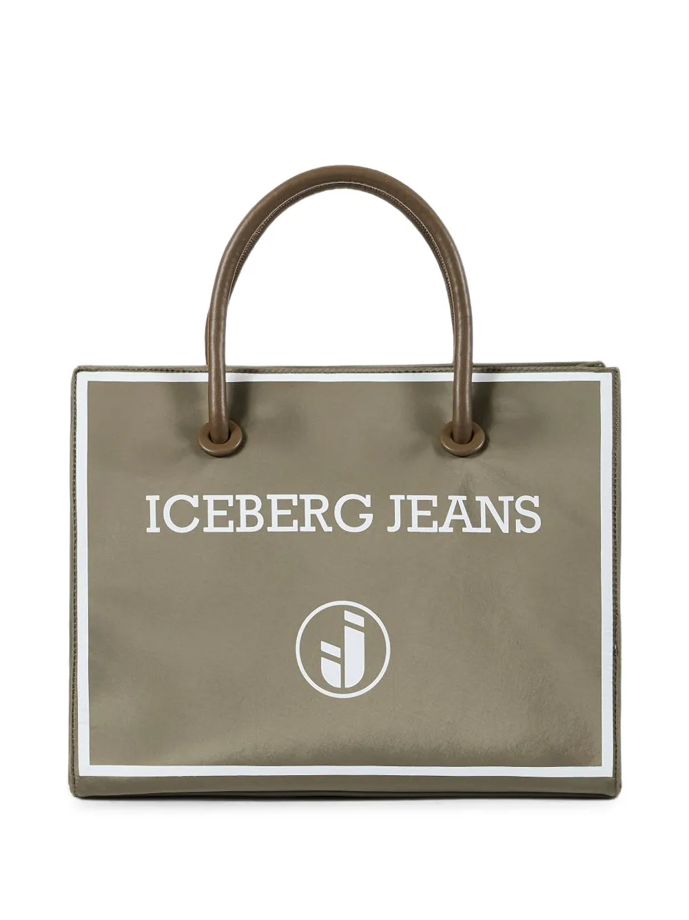 Iceberg Shopper met logoprint Groen