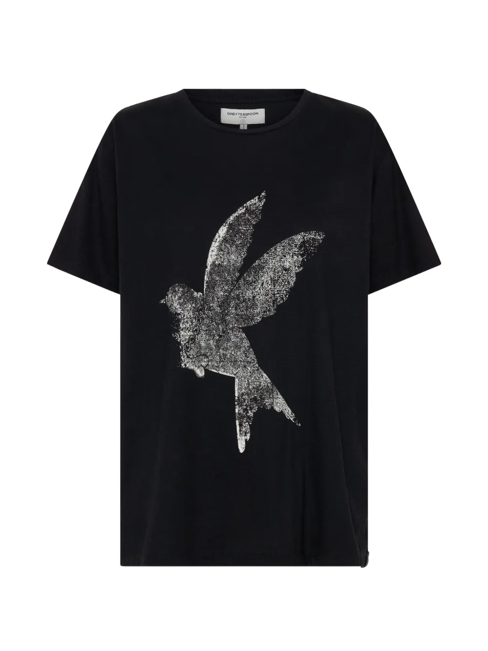 One Teaspoon Bowerbird Bird-print T-shirt In Black