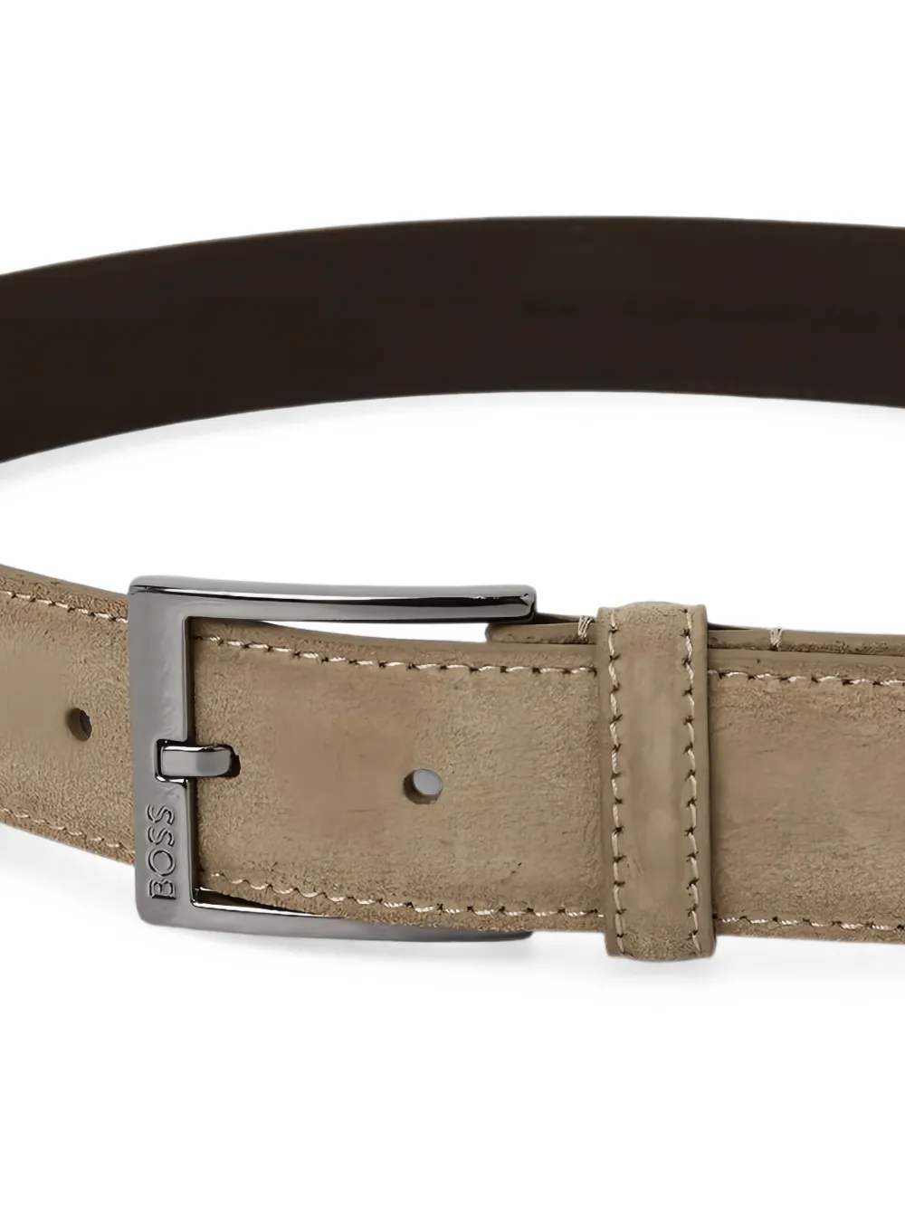 BOSS Riem met suède afwerking en gespsluiting Beige